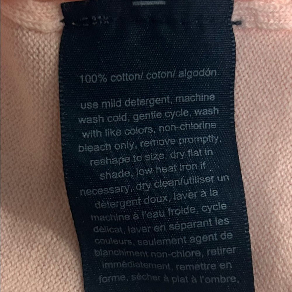 Tommy Hilfiger Pale Pink V-Neck Knit Sweater - Picture 3 of 4